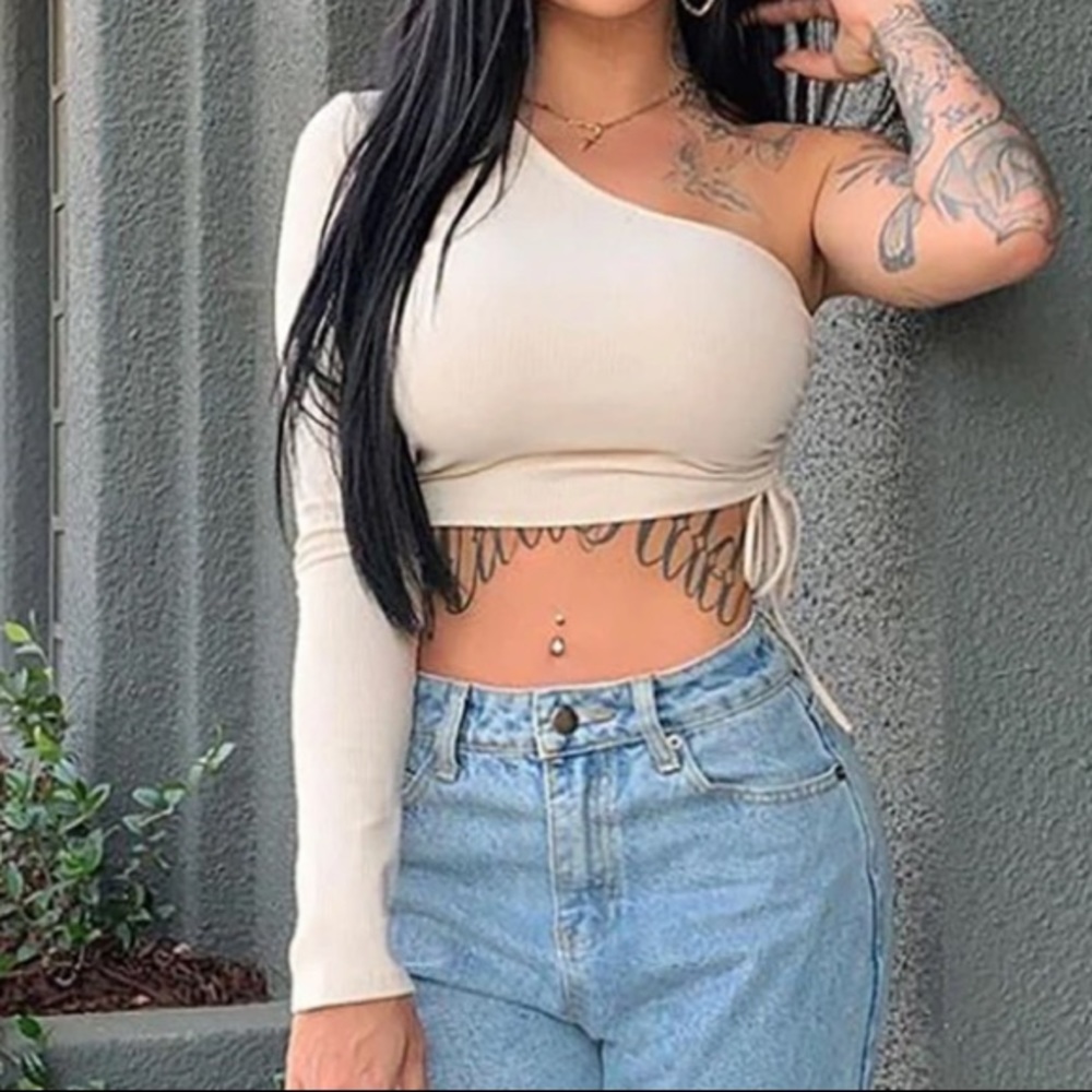 Fashion Nova Nude Crop Top - Picture 3 of 5